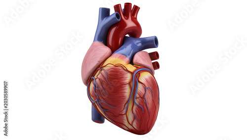 Konstfotografi Detailed human heart anatomy model, isolated on transparent background