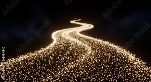 Glowing winding path abstract