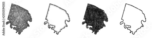 Vászonkép Sketch black and white Jessamine County (Kentucky) outline map design set