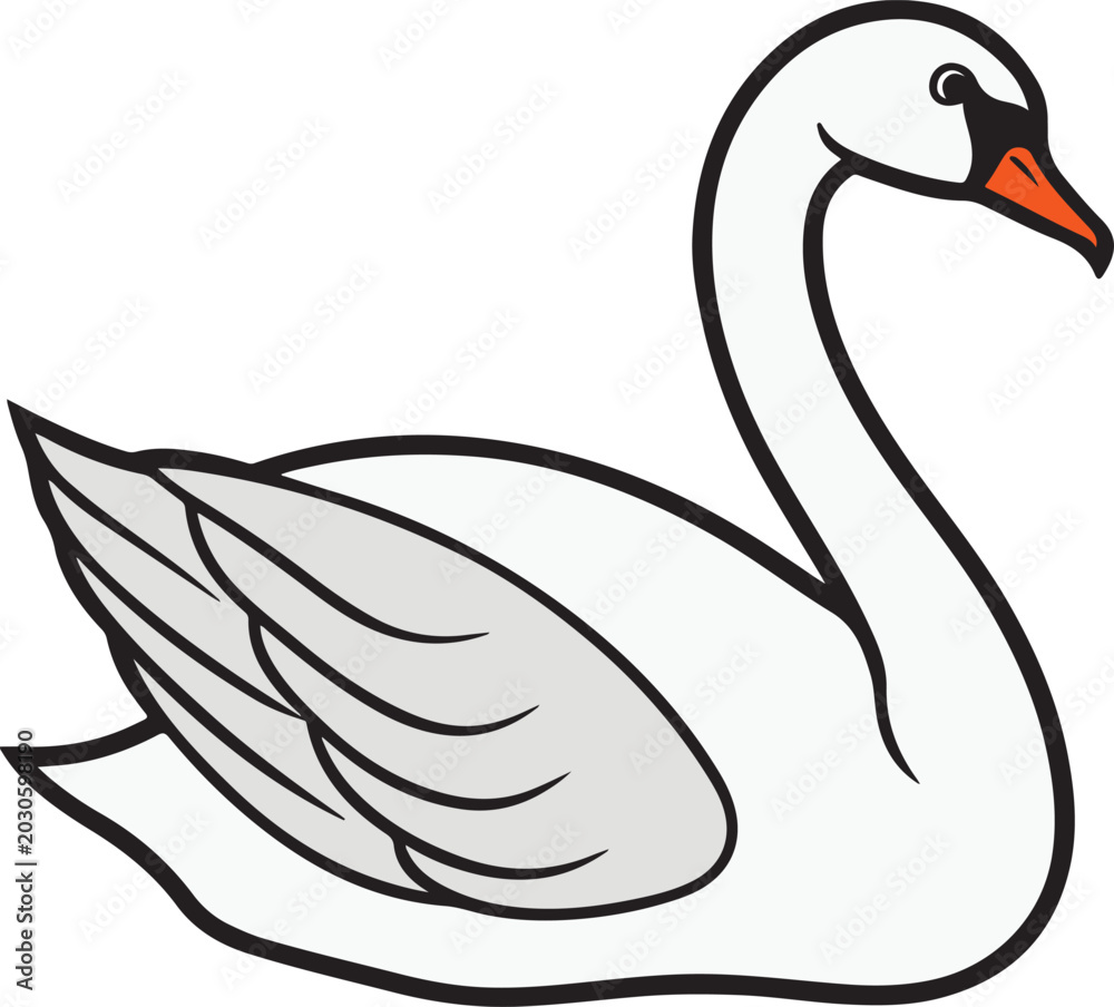 Fototapeta premium Swan vector image