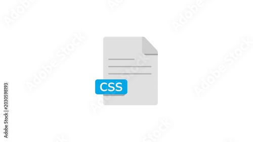 CSS Web Code File Format Icon Animation Isolated on White and Green Screen 4K