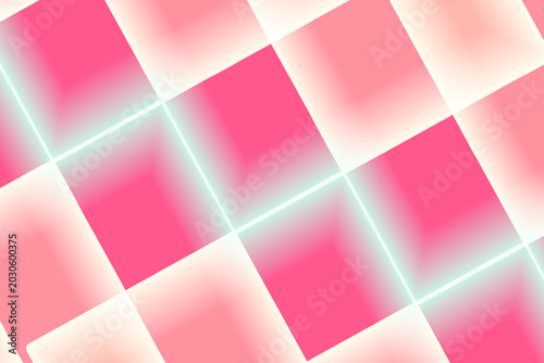 Abstract Geometric Pattern of Pink and White Tilted Rectangles with Soft Gradients, Art & Illustration