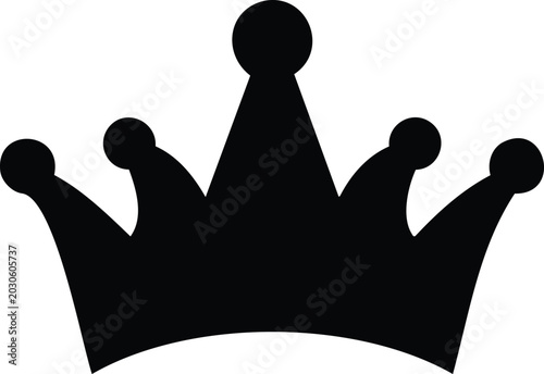 Obraz na plátne Black crown silhouette with rounded tips and circular details