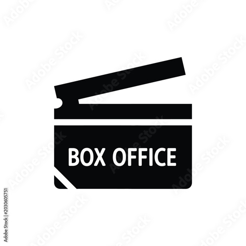 Bild auf Leinwand Black and white of a clapperboard with the text box office written in bold capit