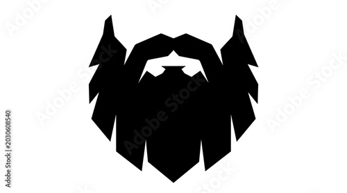 Schilderij op canvas Beard silhouette represents a classic masculine grooming style with thick facial hair that symbolizes rugged sophistication and modern barber shop trends for men seeking a distinguished appearance