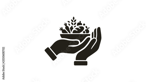 Foto Hands holding a bowl of fresh produce signify the importance of food security and healthy nutrition in our modern society