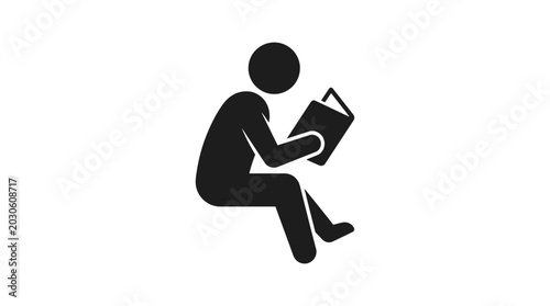 Tableau sur toile Person sits calmly while reading a book to gain knowledge and expand their intellectual horizons