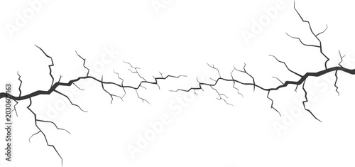 Bild auf Leinwand Abstract crack border illustration featuring jagged fracture lines in dramatic broken earth style
