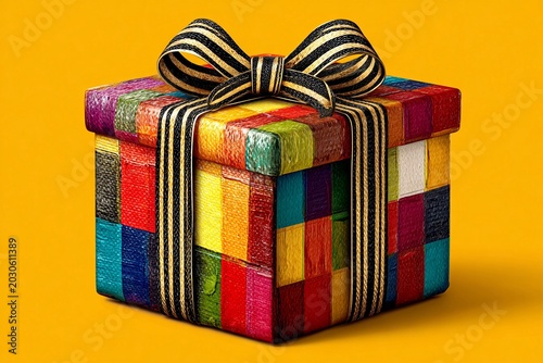 Vibrant Pop Art Gift Box Bursting With Colors and Creativity for Celebrations Generative AI