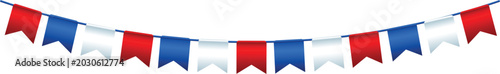 red white and blue pennant bunting flags illustration