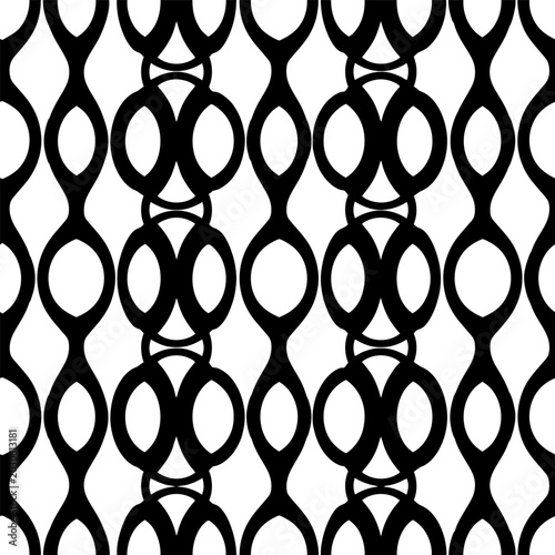 Interlocking Oval Links forming a Repeating Vertical Pattern with a Modern Geometric Design Isolated on white background