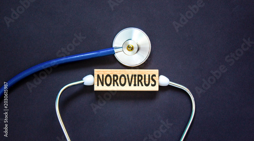 Foto Norovirus medical words symbol
