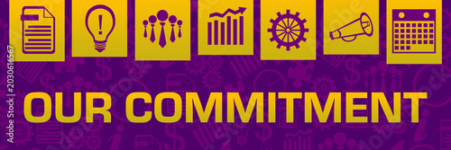Fotografía Our Commitment Pink Purple Orange Business Symbols Texture On Top