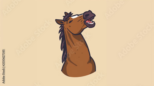 Fotografía Laughing Horse A big guffaw from a horse. funny horse