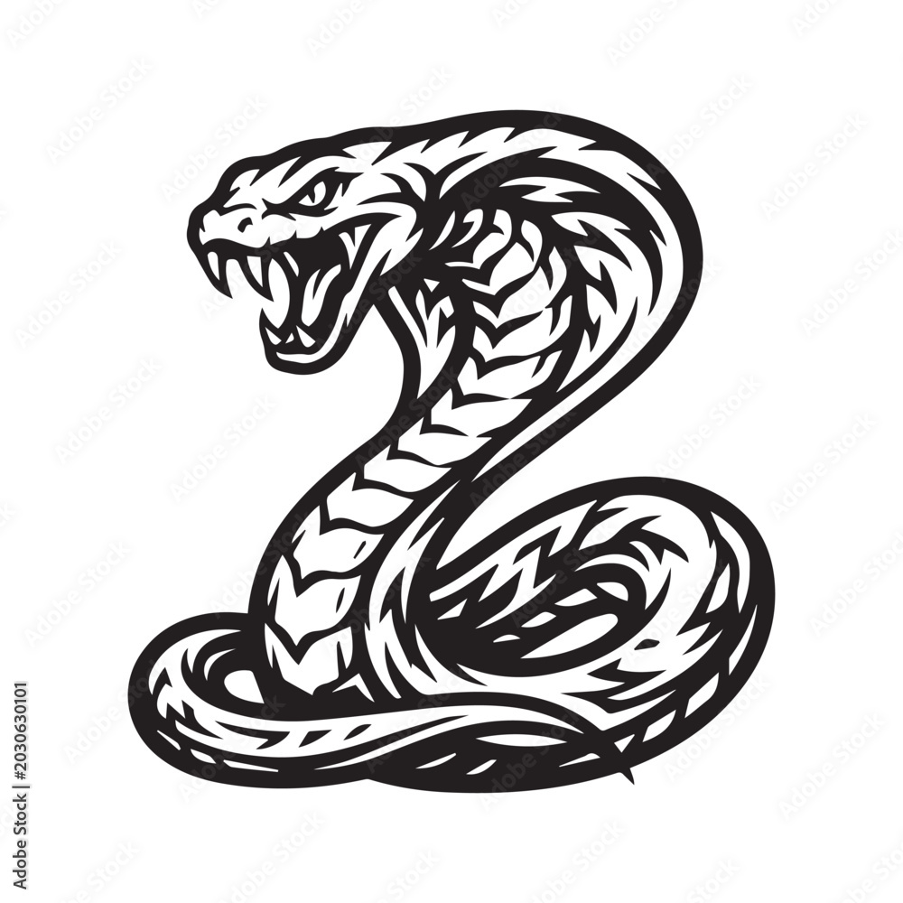 Fototapeta premium Aggressive Cobra Snake Mascot Logo Design 1.