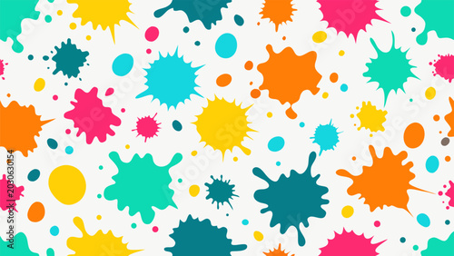 Cheerful Multi-Colored Paint Blobs and Splats for Creative Design.eps