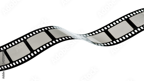 Принти на полотні Curving black film strip with empty frames, isolated on transparent background