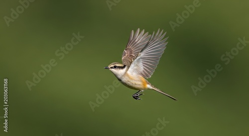 Bird in flight against green background wildlife nature photography