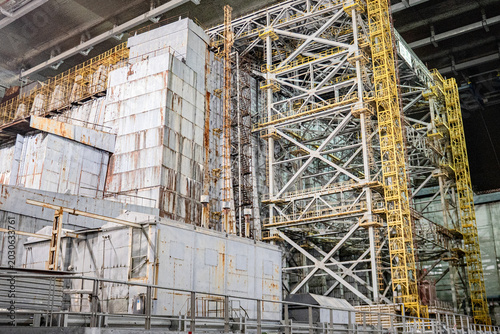 Inside the containment, the fourth power unit of the Chernobyl nuclear power plant 