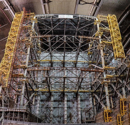 Inside the containment, the fourth power unit of the Chernobyl nuclear power plant 