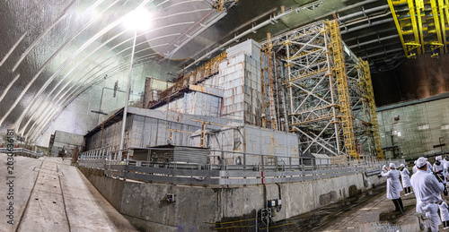 Inside the containment, the fourth power unit of the Chernobyl nuclear power plant 