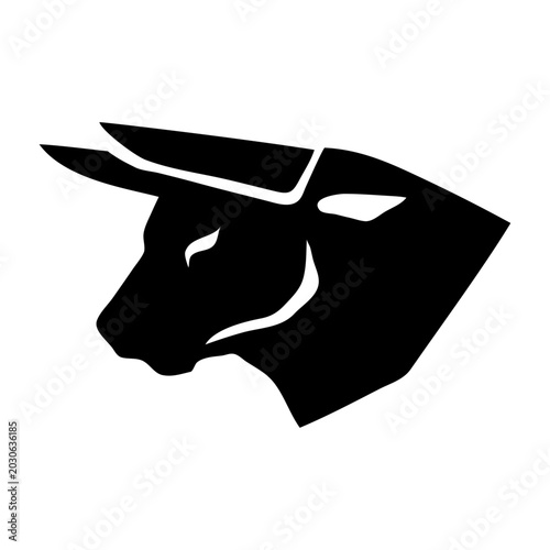 Photos Logotipo con dibujo sencillo con la silueta de la cabeza de un toro vista de per