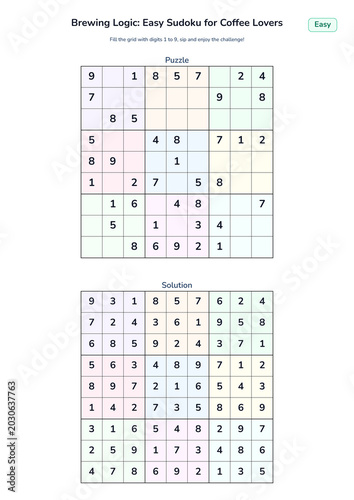 Brewing Logic: Easy Sudoku for Coffee Lovers