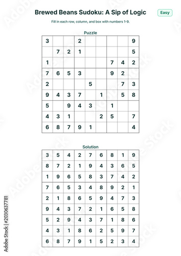 Brewed Beans Sudoku: A Sip of Logic