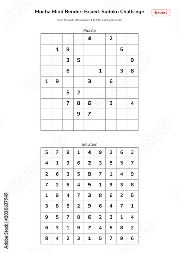 Mocha Mind Bender: Expert Sudoku Challenge