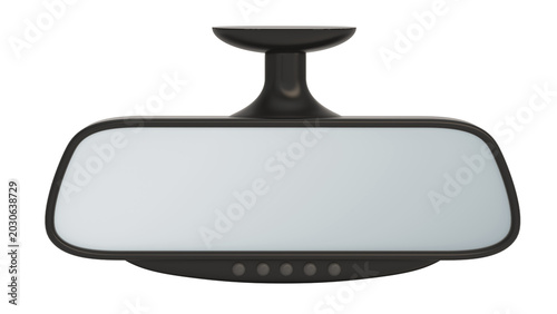 Rear car mirror isolated on transparent background. 3D illustration