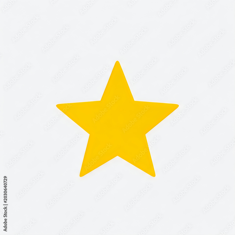 Fototapeta premium A bright yellow star symbol on a clean white background