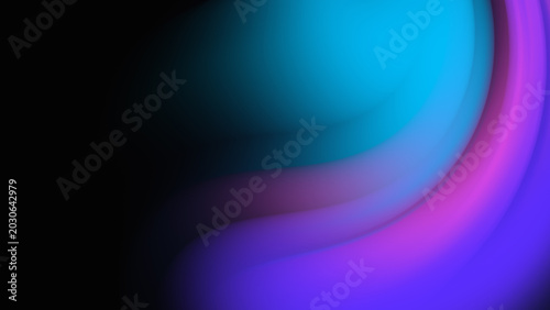 Obraz na plátně Abstract Cyan Purple and Pink Neon Gradient Background with Smooth Fluid Curves