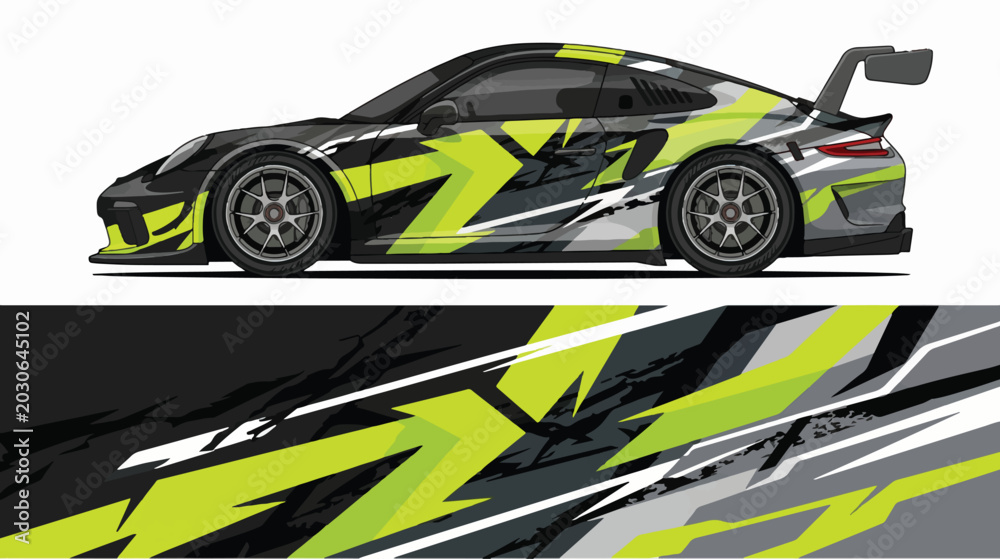 Obraz premium Neon Green Racing Car Design.