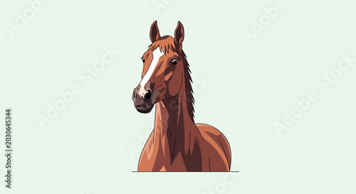 Fotografie Brown Horse Portrait Illustration