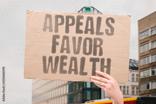 Принти на полотні "Appeals Favor Wealth" Financial resources shape lengthy legal disputes strongly