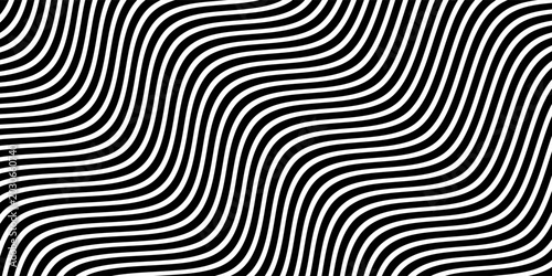 Foto Bold wavy gray stripes moving rhythmically across black background