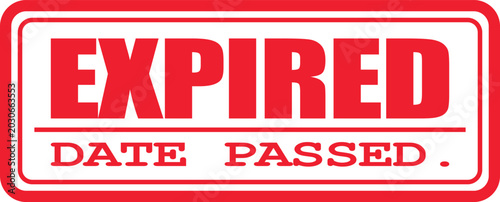 A red stamp on a white background indicates date passed expired