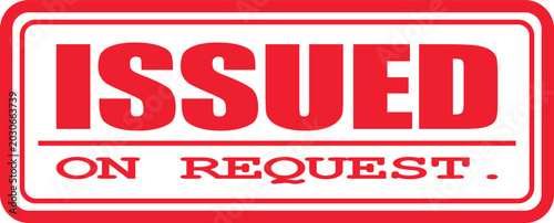 Foto Official red stamp indicating a document or item has been issued upon specific r