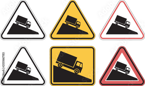 Cuadro en lienzo steep hill icon set
