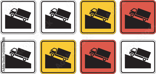 Schilderij op canvas steep hill icon set