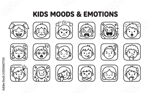 Kids Mood and Emotion Icons
