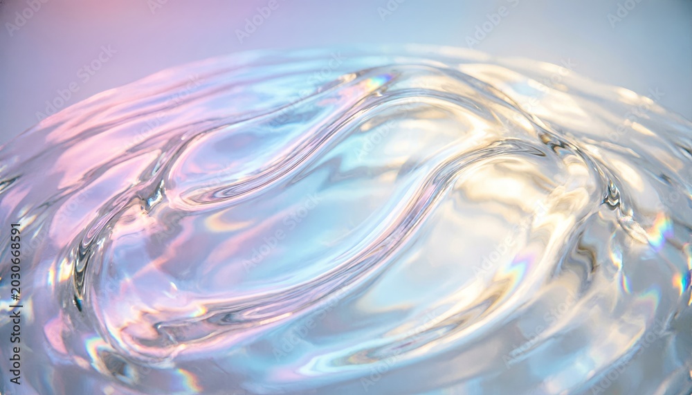 Fototapeta premium Abstract Water Surface Ripples with Pastel Iridescent Colors