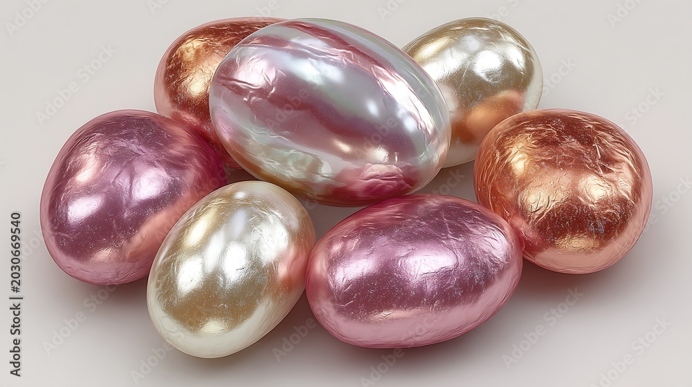 Obraz premium Pink Peach Freshwater Pearls with Jewelry, and Macro.