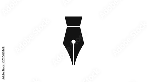 Schilderij op canvas Fountain pen nib represents the essence of professional writing and creative documentation in a modern office