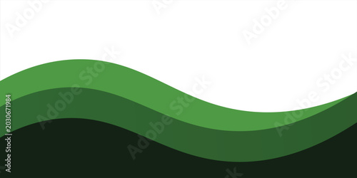 Cuadro en lienzo Abstract Green Organic Wave Background with Layered Curves