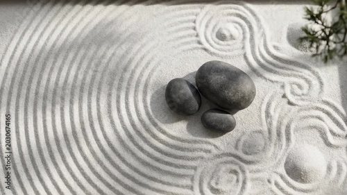 Zen Garden Rocks Raked Sand Motion