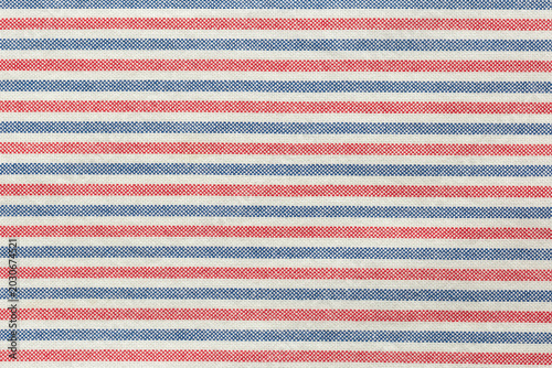 blue, red  and white fabric linen striped texture