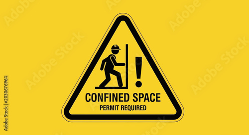 Foto Confined Space Permit Required Warning Sign