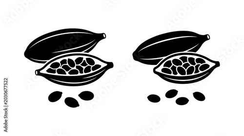 Canvastavla Stylized Graphic Icons of Aromatic Cardamom Pods and Seeds, Essential Spice for