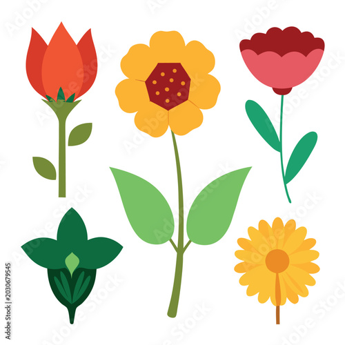 set of flower icons